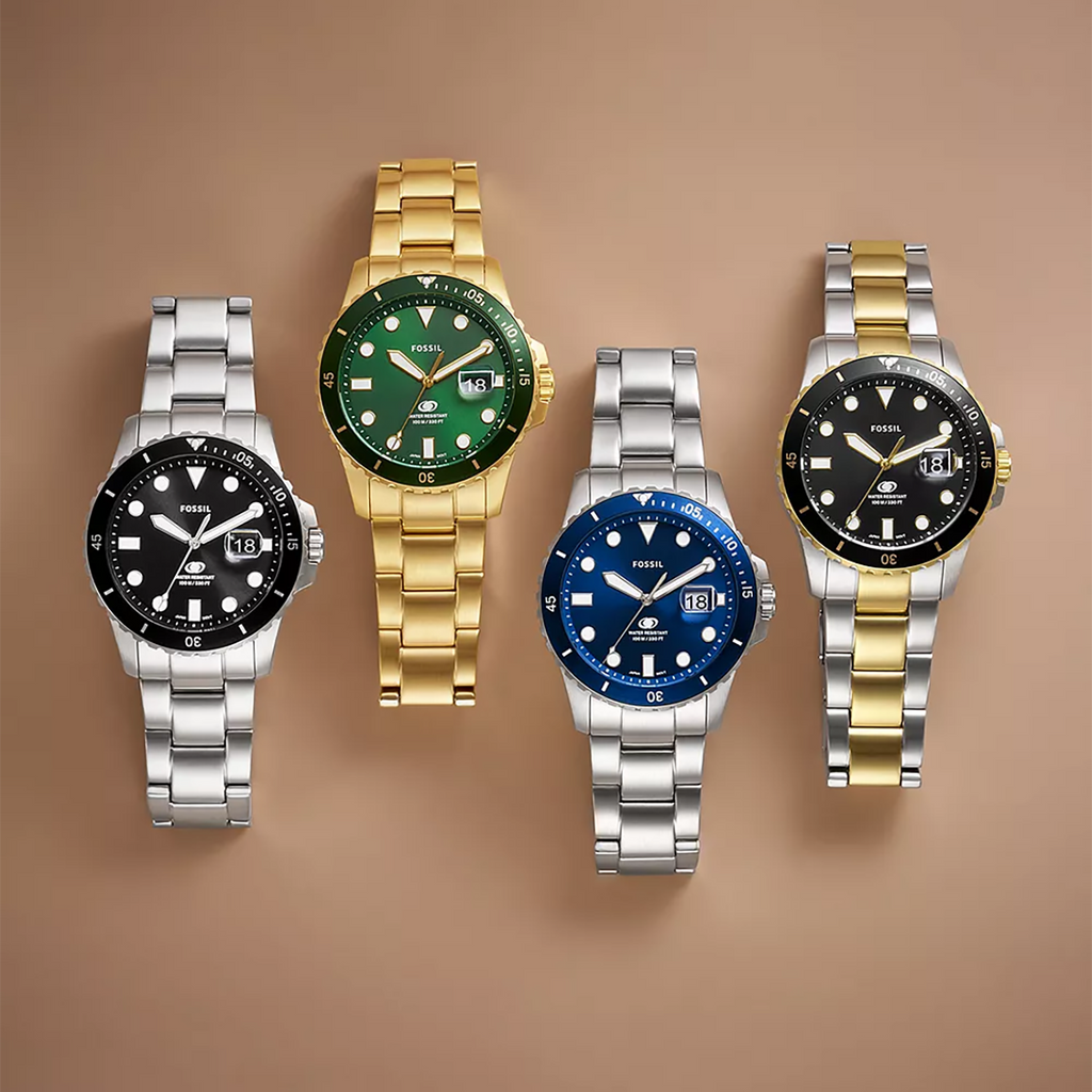 FOSSIL FS6030 ELEVATE - CLASSIC GREEN DIAL MEN'S WATCH WITH GOLD STAINLESS STEEL STRAP-i-Watch-5