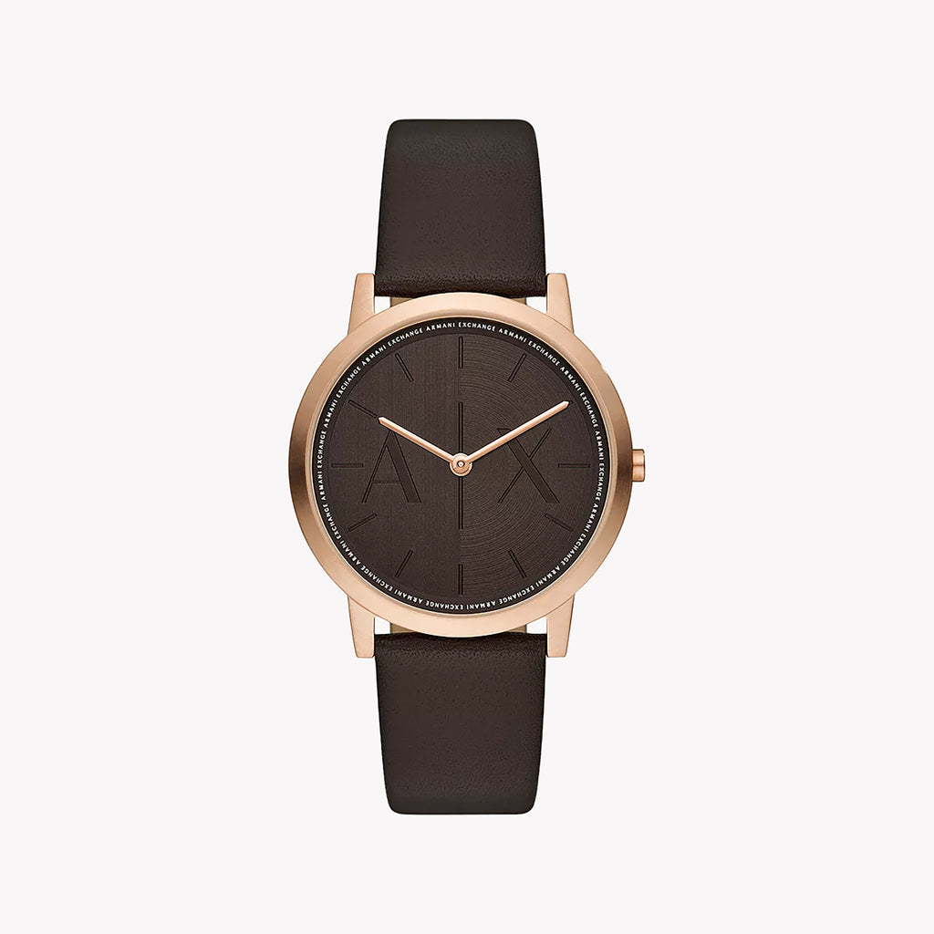 A|X ARMANI EXCHANGE AX2873 - MODERN ELEGANCE MEN'S WATCH WITH BROWN STAINLESS STEEL & GOLD LEATHER