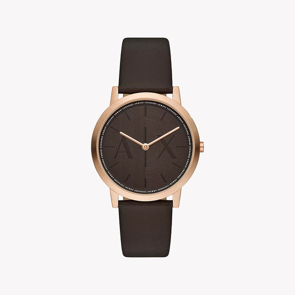 A|X Armani Exchange Men's Brown Leather Watch, Gold | Ax2873 by i-watch