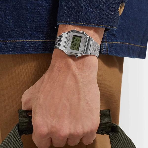 Timex Unisex Silver Stainless Steel Watch, Digital Dial | Tw2r79100