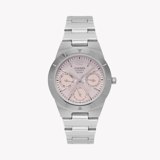 CASIO LTP-2069D-4AVEG - ELEGANT PINK DIAL STAINLESS STEEL WOMEN'S WATCH-i-Watch-3