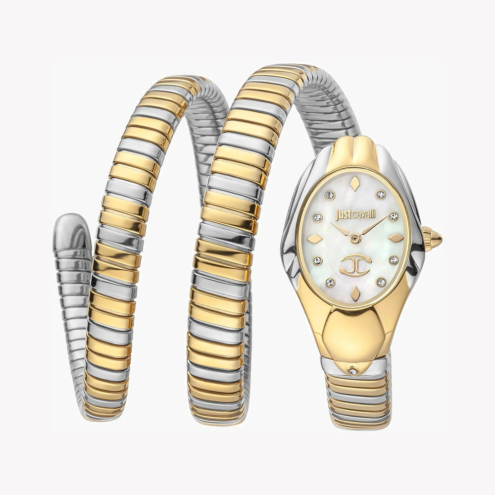 Just Cavalli Women's Silver & Gold Stainless Steel Watch, Stainless Steel Case | Jc1l184m0035 by i-watch