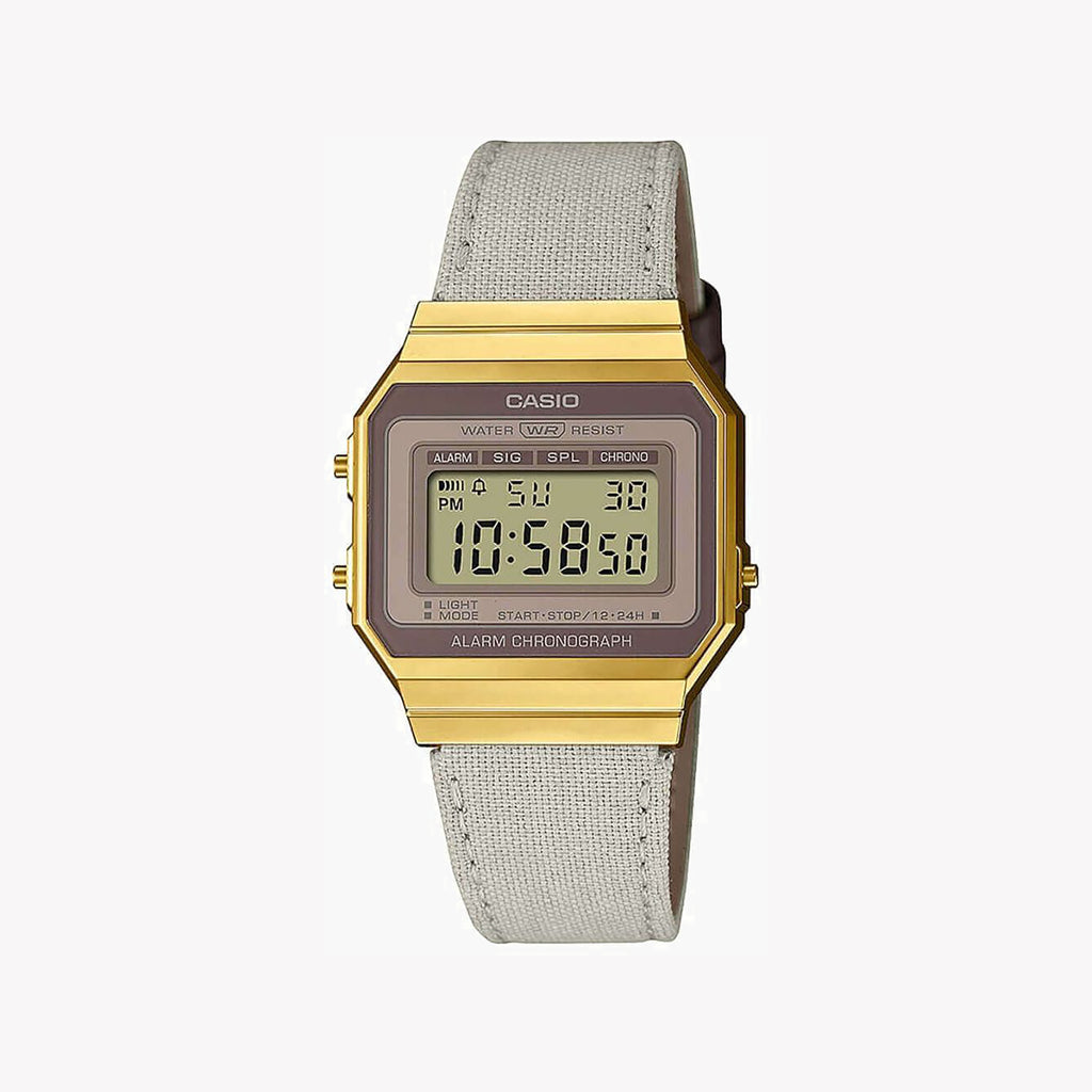 CASIO A700WEGL-7AEF MODERN CLASSIC - ELEGANT GOLD WITH GRAY BAND Unisex Watch for Stylish Functionality