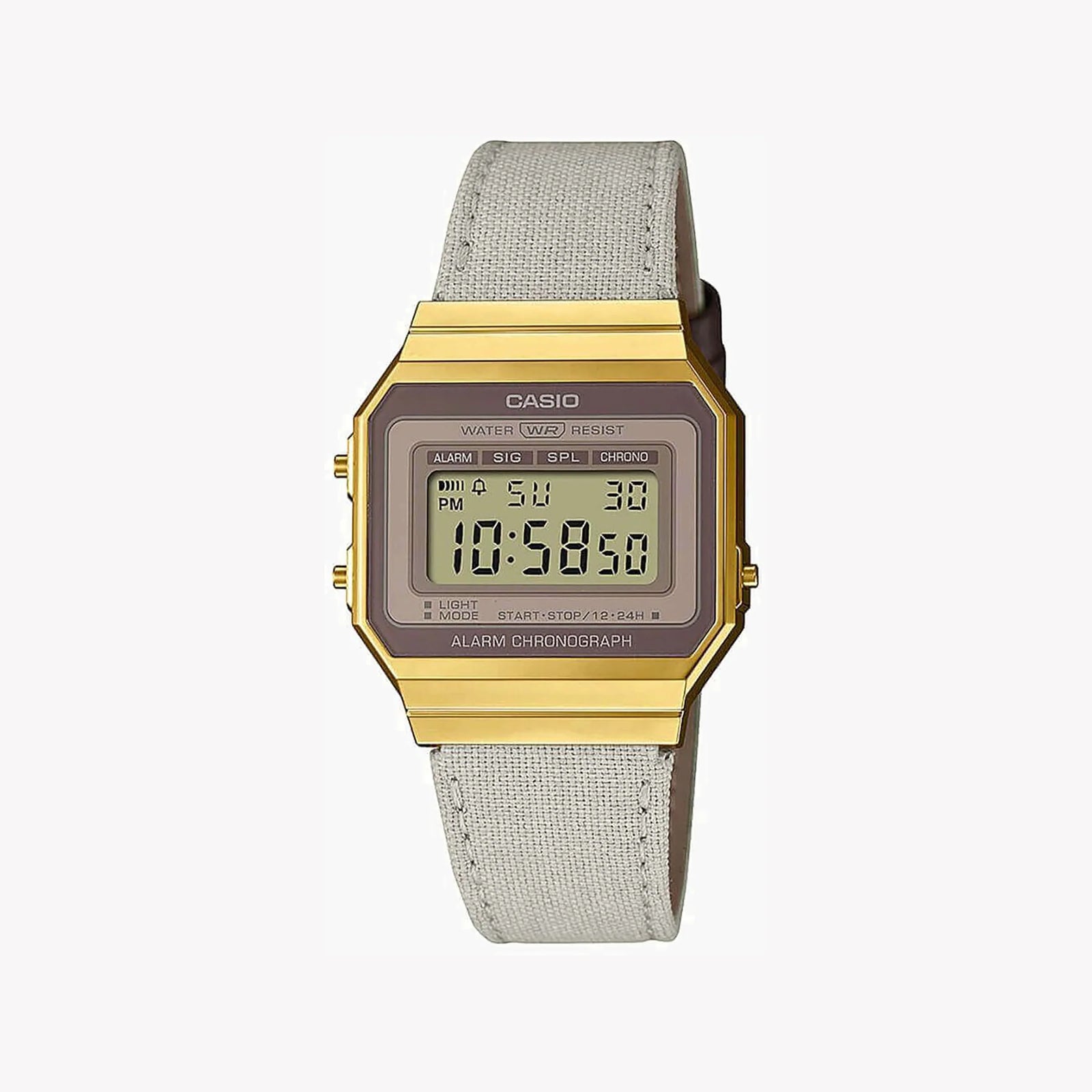 Casio Unisex Gold Watch, Gray Fabric Band | A700wegl-7aef by i-watch