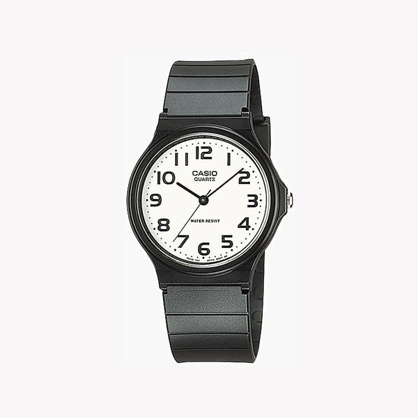 Casio Men's Black Resin Watch, White Dial | Mq-24-7b2ldf by i-watch
