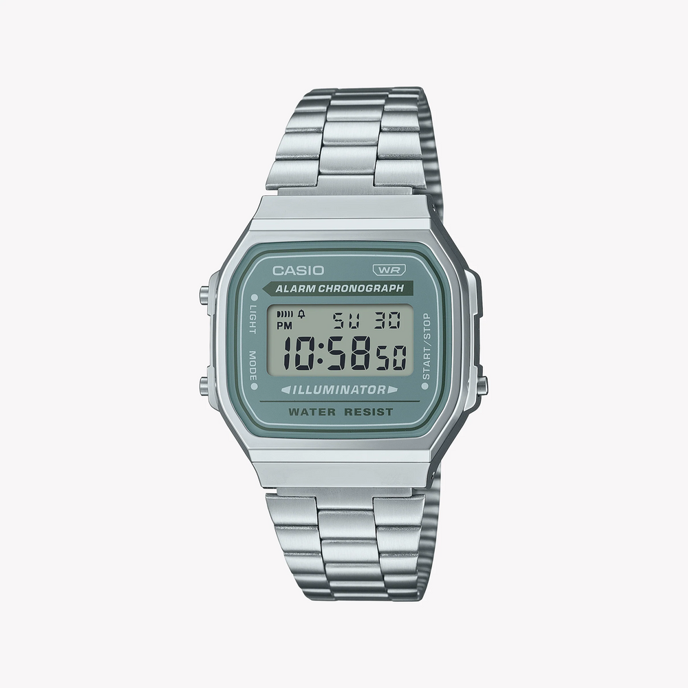 Casio Men's Silver Resin Watch, Stainless Steel Band | A168wa-3aydf by i-watch
