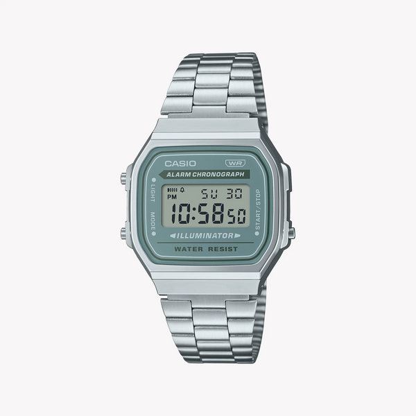 Casio Men's Silver Resin Watch, Stainless Steel Band | A168wa-3aydf by i-watch