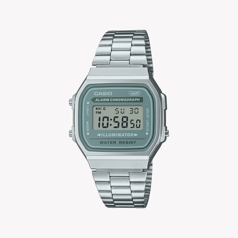 Casio Men's Silver Resin Watch, Stainless Steel Band | A168wa-3aydf by i-watch