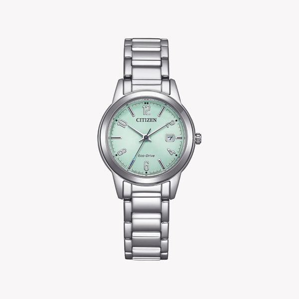 Citizen Fe1241-71x - Elegant Modernity - Women's Silver Stainless Steel Watch With Light Green Dial by i-watch
