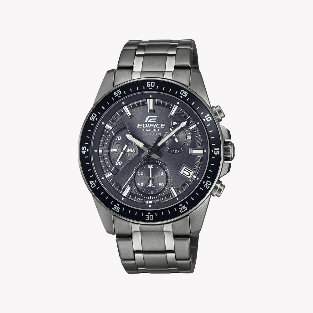Edifice Men's Stainless Steel Ip Gun Watch, Grey Dial | Efv-540dc-1cvu by i-watch