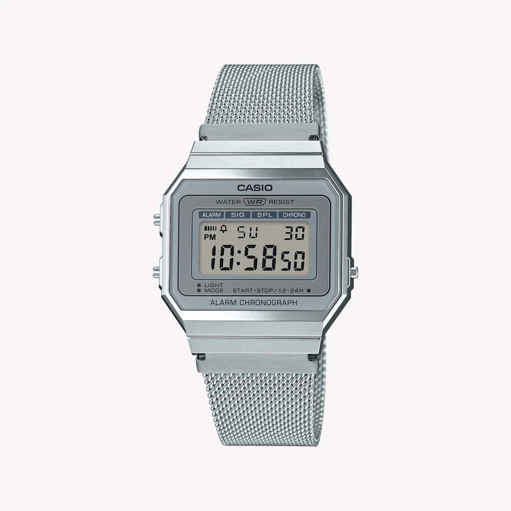 Casio Unisex Silver Resin Watch, Stainless Steel Band | A700wm-7adf by i-watch