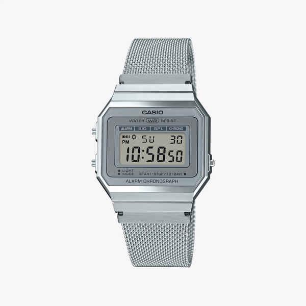 Casio Unisex Silver Resin Watch, Stainless Steel Band | A700wm-7adf by i-watch