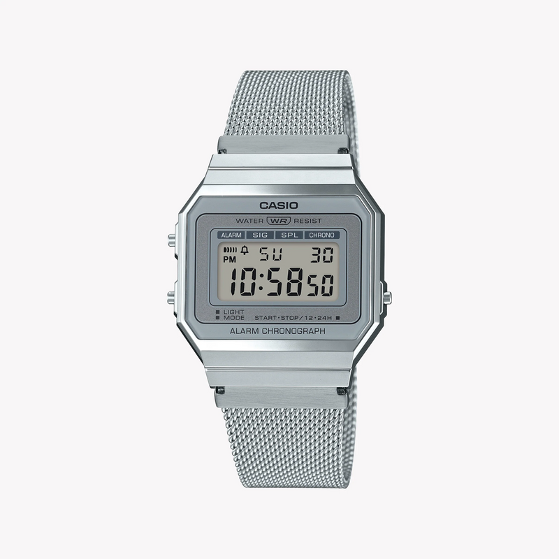 Casio Unisex Silver Resin Watch, Stainless Steel Band | A700wm-7adf by i-watch