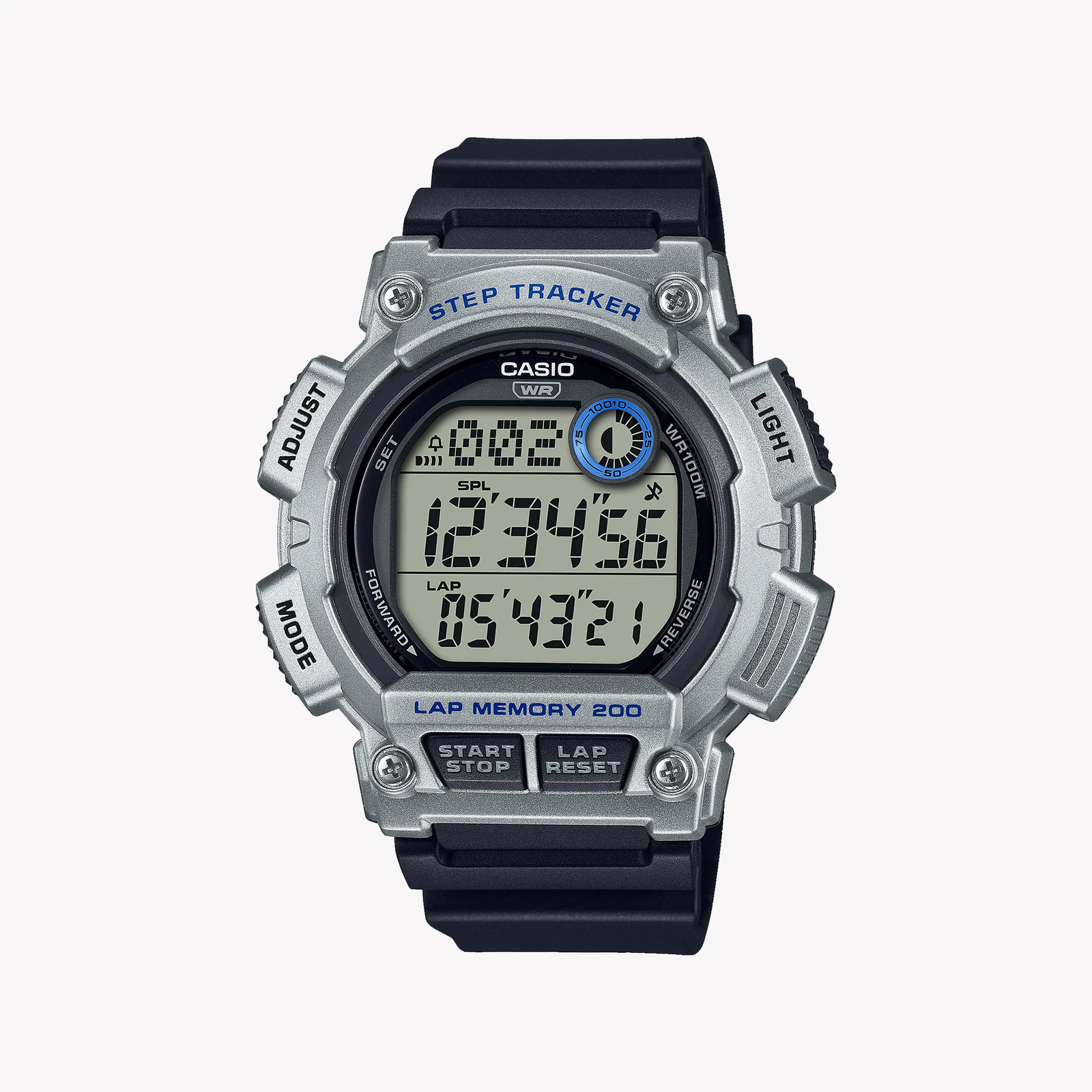 Casio Men's Black Resin Watch, Silver Case | Ws-2100h-1a2vdf by i-watch