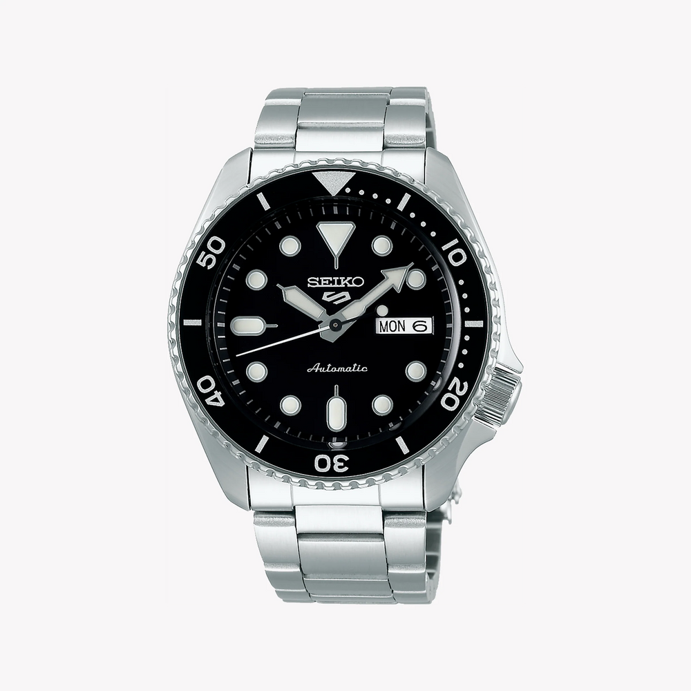 Seiko Men's Black Stainless Steel Watch, Silver Band | Srpd55k1 by i-watch