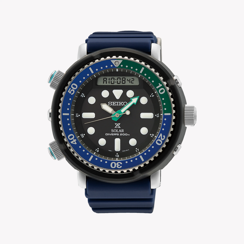 Seiko Men's Silver Stainless Steel, Dark Blue Silicone | Snj039p1 by i-watch