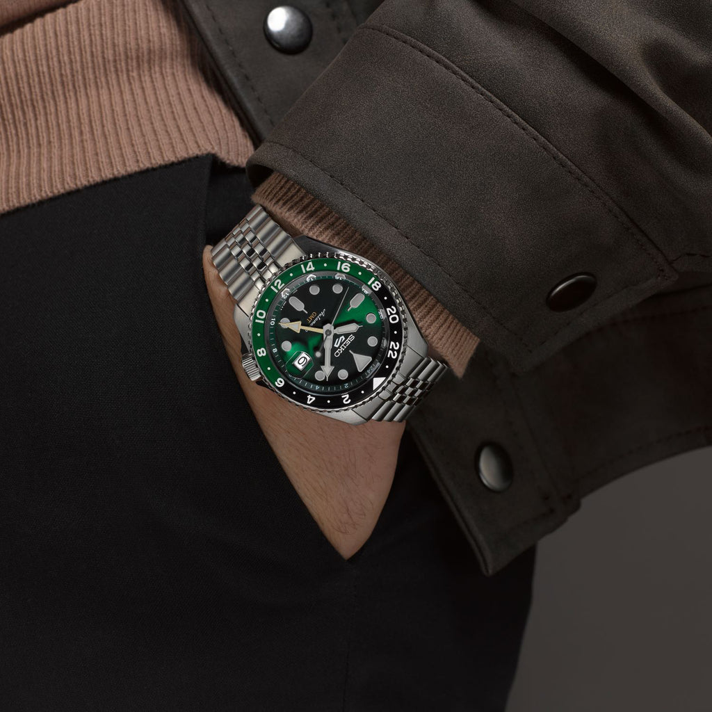 SEIKO 5 SSK035K1 Automatic Watch for Men, Green Dial, Steel Band-i-Watch-5