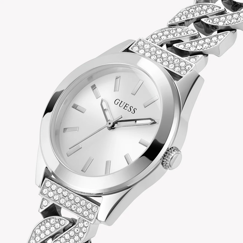 Guess Women's Silver Stainless Steel Watch, White Dial | Gw0546l1 by i-watch