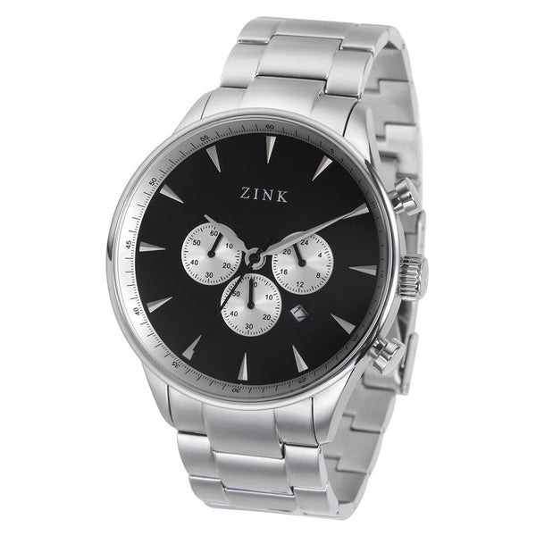 Zink Zk127g2ss-26 Elegance Series - Modern Men's Stainless Steel Timepiece With Black Dial by i-watch