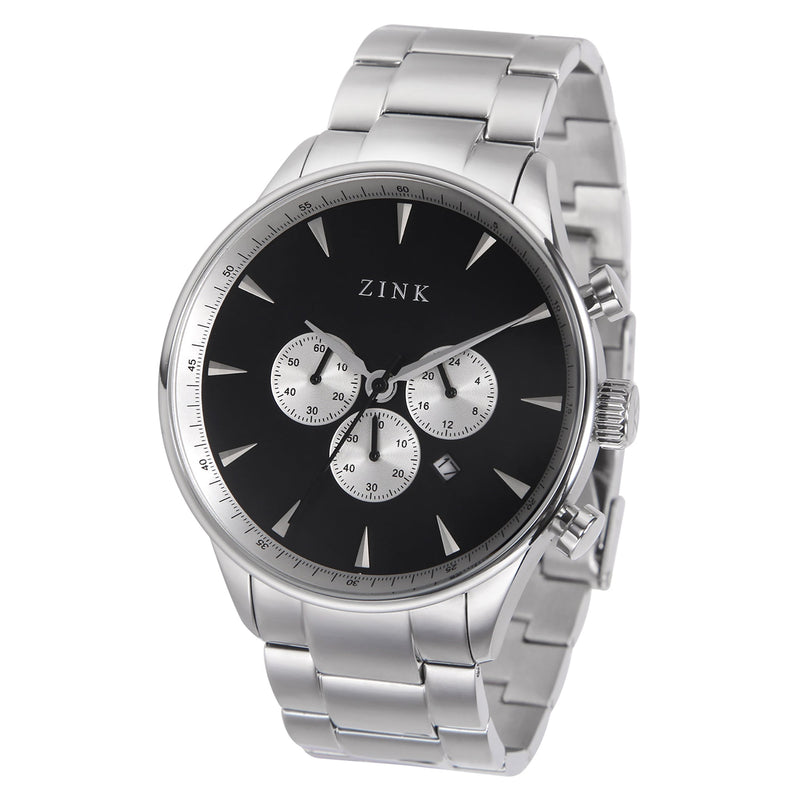 Zink Zk127g2ss-26 Elegance Series - Modern Men's Stainless Steel Timepiece With Black Dial by i-watch
