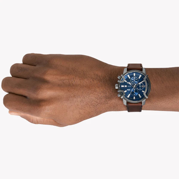 Diesel Men's Black Stainless Steel Watch, Brown Leather | Dz4604 by i-watch