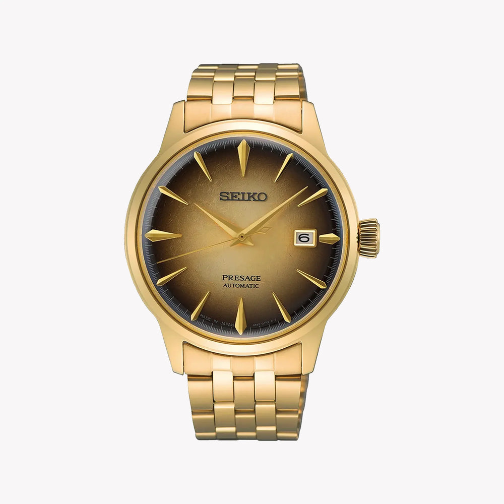 Seiko Presage Men's Gold Watch, Brown Dial | Srpk48j1 – i-watch Seiko Presage Men's Gold Watch, Brown Dial | Srpk48j1 – i-watch