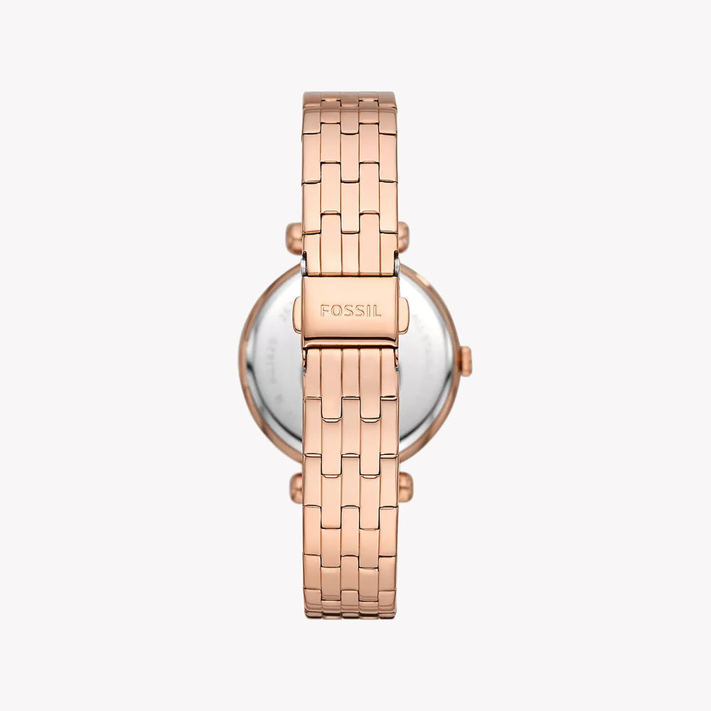 Fossil Women's Rose Gold Watch, White Dial | Bq3820 by i-watch