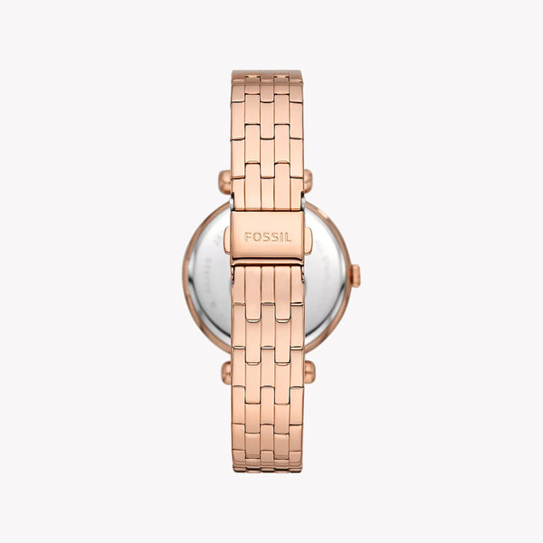 Fossil Women's Rose Gold Watch, White Dial | Bq3820 by i-watch