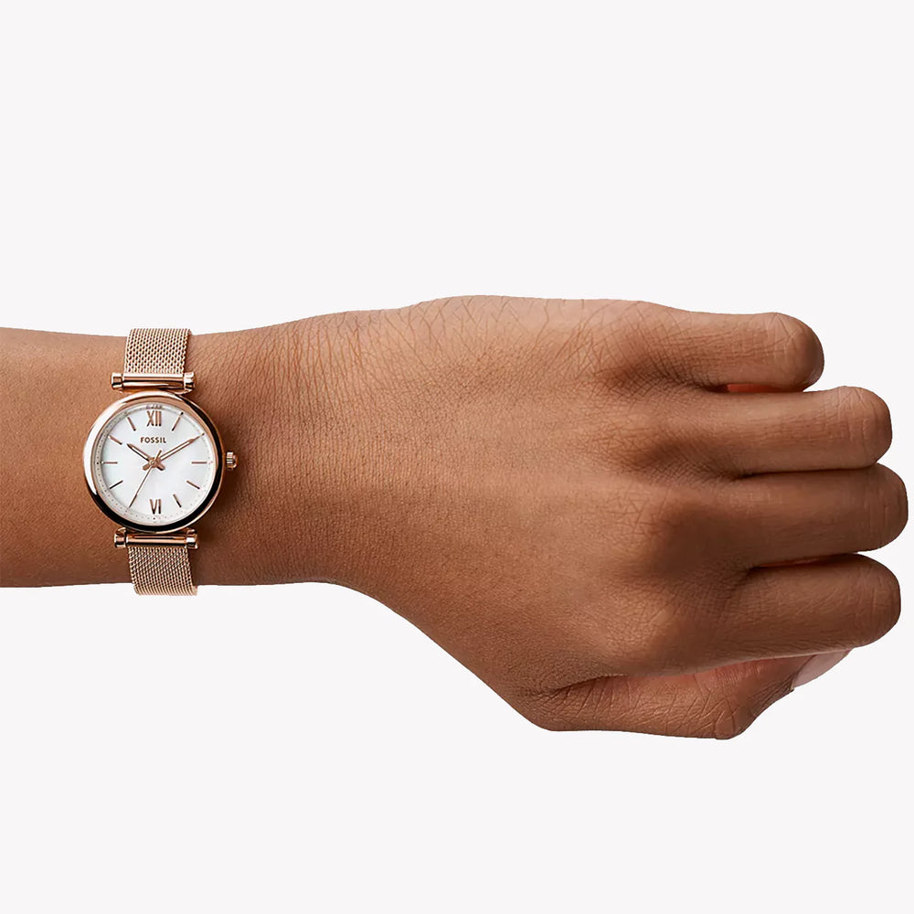 Fossil Women's Rose Gold Watch, White Mother-Of-Pearl Dial | Es4433 by i-watch