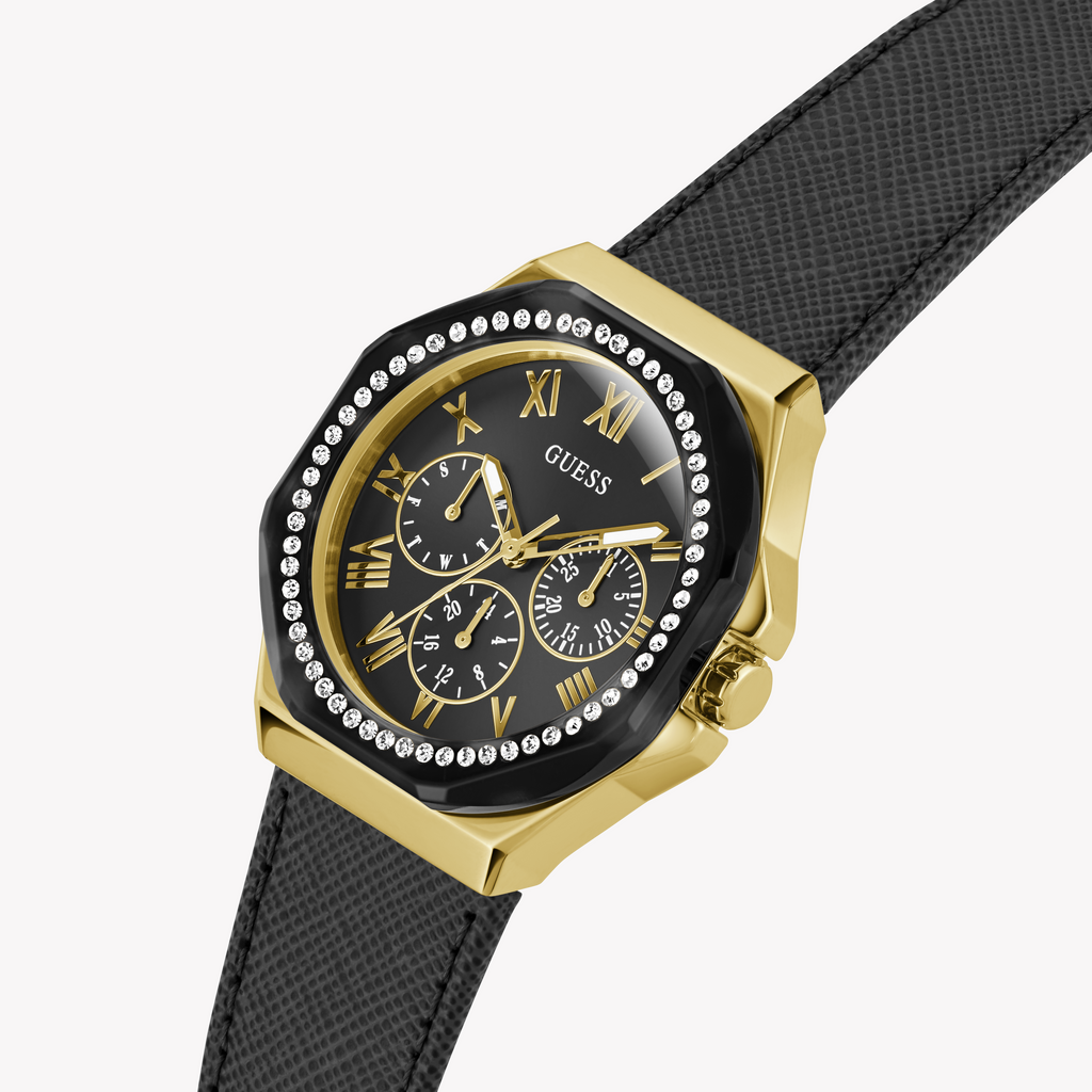 GUESS GW0753L4 GOLD CHARM - SOPHISTICATED WOMEN'S WATCH with Black Leather Band and Striking Dial-i-Watch-5