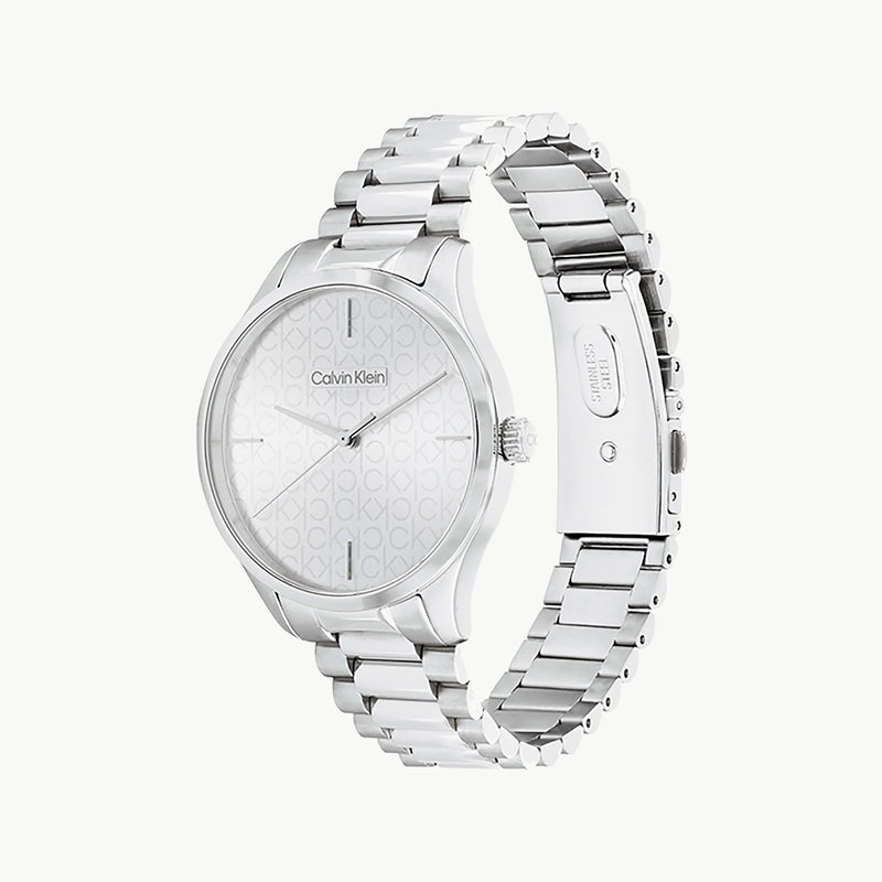 Ck Calvin Klein Men's Silver Stainless Steel Watch, White Dial | K1c21116a by i-watch
