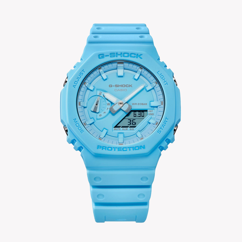 CASIO G-SHOCK GA-2100-2A2ER - DYNAMIC ADVENTURER SERIES Unisex Watch with blue resin band and robust functionality.-i-Watch-3