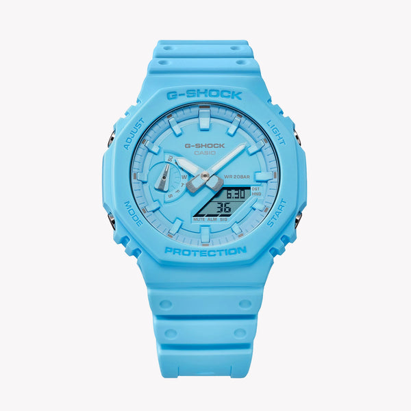 CASIO G-SHOCK GA-2100-2A2ER - DYNAMIC ADVENTURER SERIES Unisex Watch with blue resin band and robust functionality.-i-Watch-3