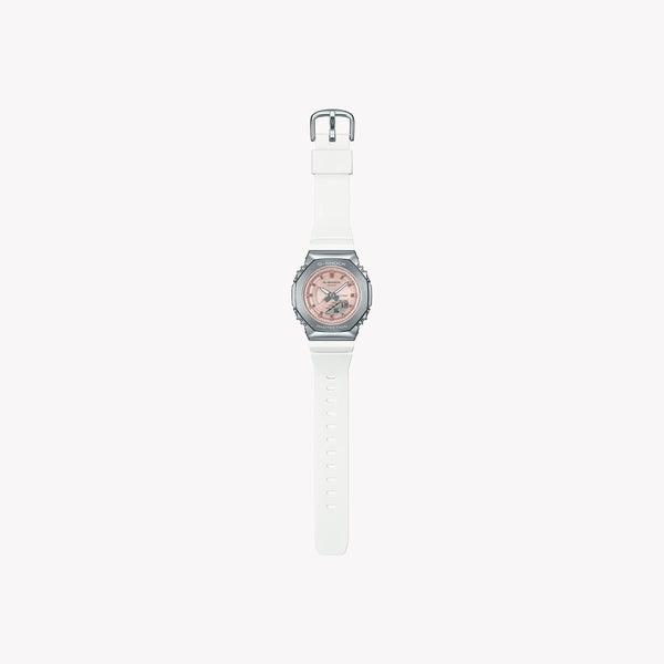 Casio Unisex Silver Resin & Stainless Steel Watch, Rose Gold Dial | Gm-S2100ws-7aer by i-watch