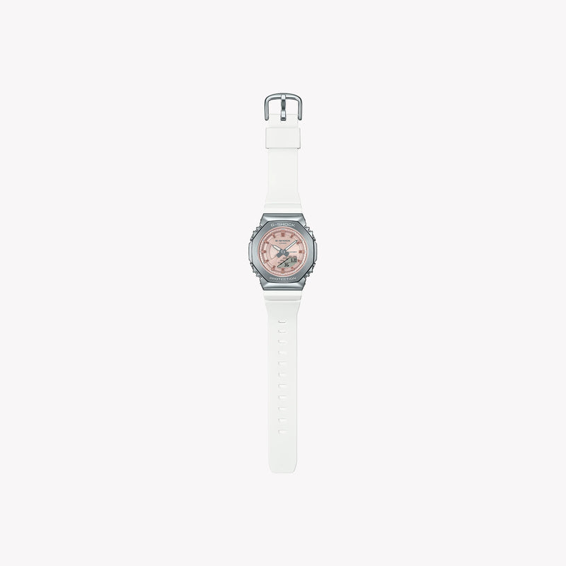 Casio Unisex Silver Resin & Stainless Steel Watch, Rose Gold Dial | Gm-S2100ws-7aer by i-watch