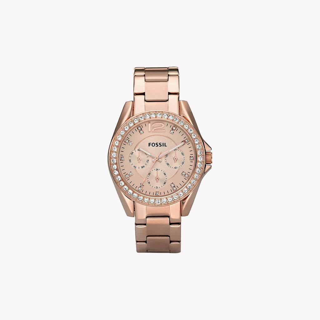 FOSSIL ES2811 ROSE GOLD CLASSIC - ELEGANT WOMEN'S MULTIFUNCTION WATCH