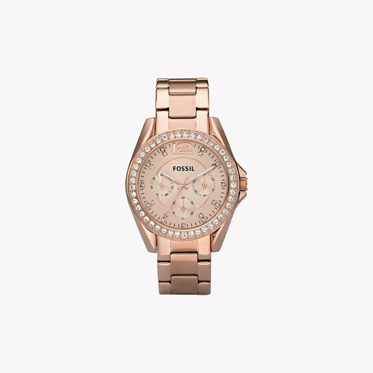 Montre multifonction Riley en acier inoxydable doré rose ES2811