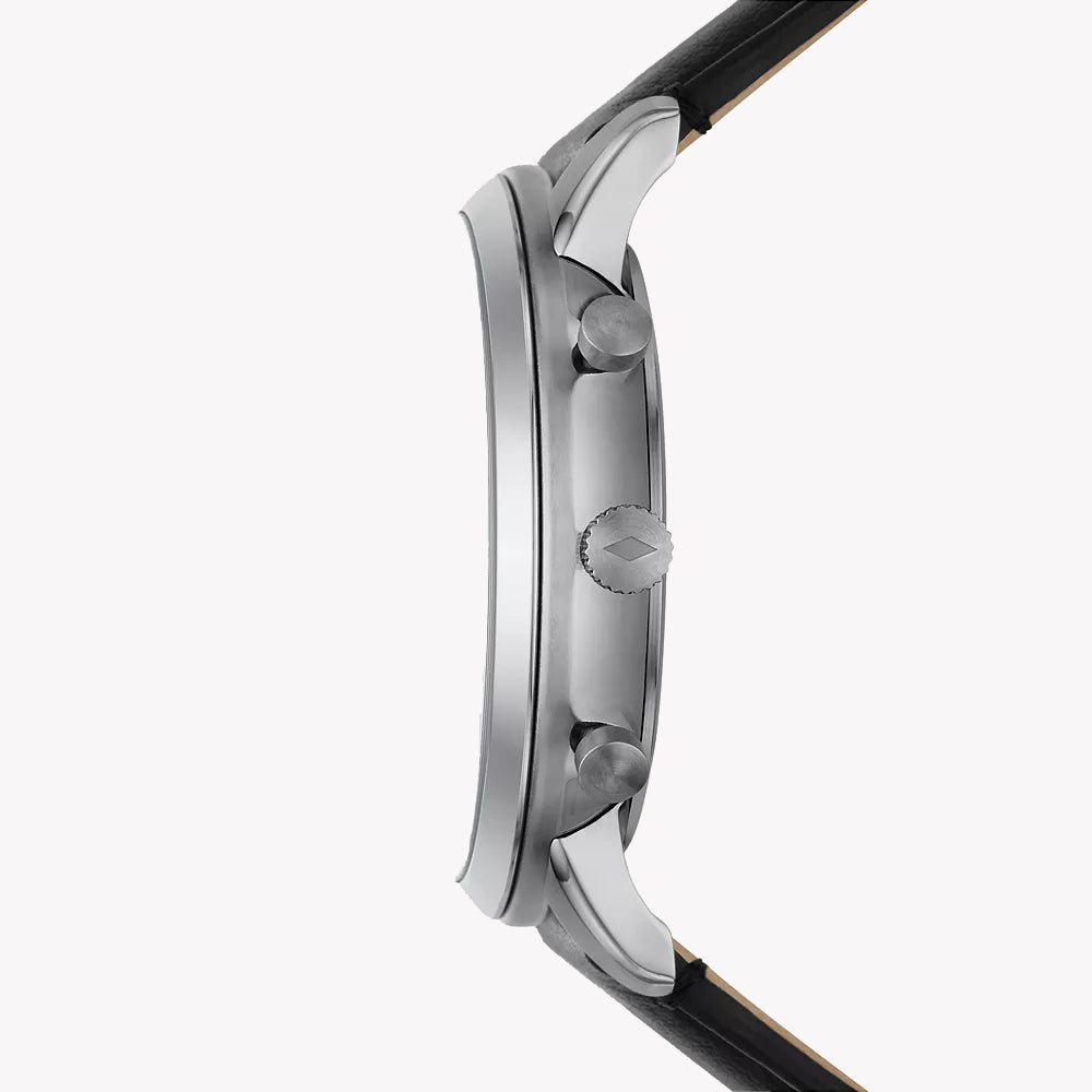 FOSSIL FS6016 TIMELESS ELEGANCE - MEN'S WATCH WITH BURGUNDY DIAL & BLACK LEATHER BAND-i-Watch-2