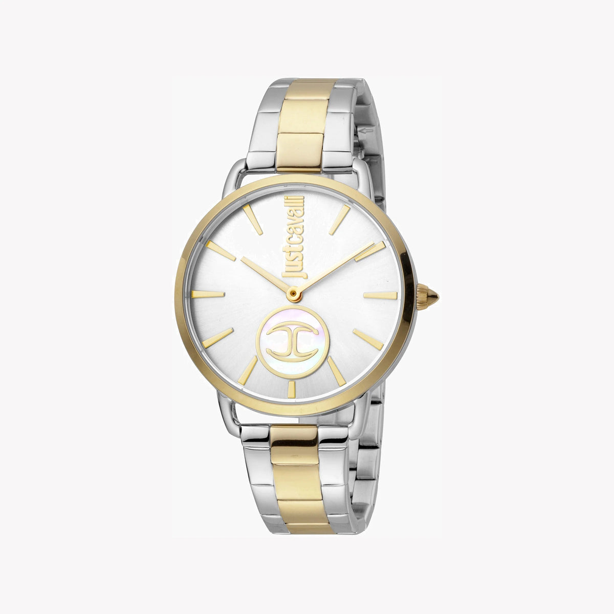 JUST CAVALLI Women's Watch with Silver Stainless Steel Case and Silver & Gold Stainless Steel Band