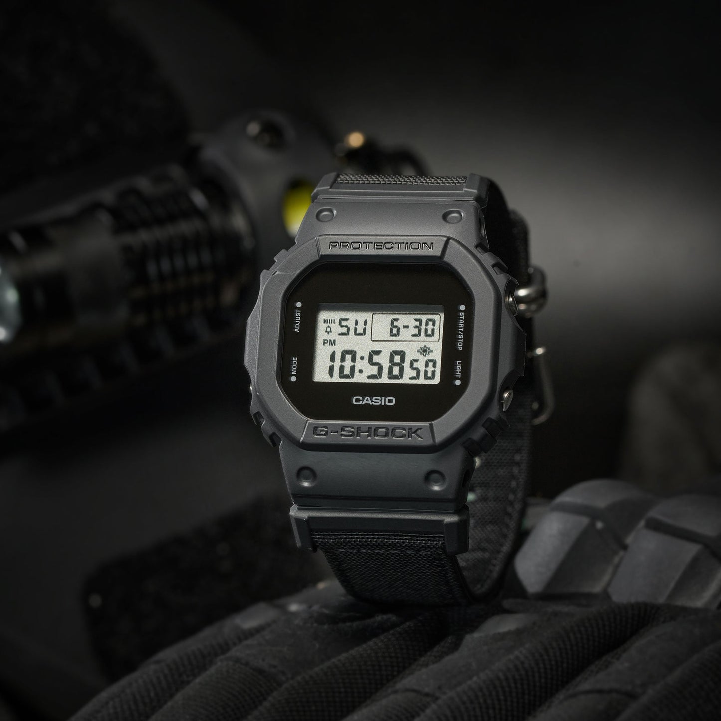 CASIO G-SHOCK DW-5600BCE-1 G-SHOCK THE ORIGIN - BLACK CORDURA ECO FABRIC STRAP SERIE Men's Watch