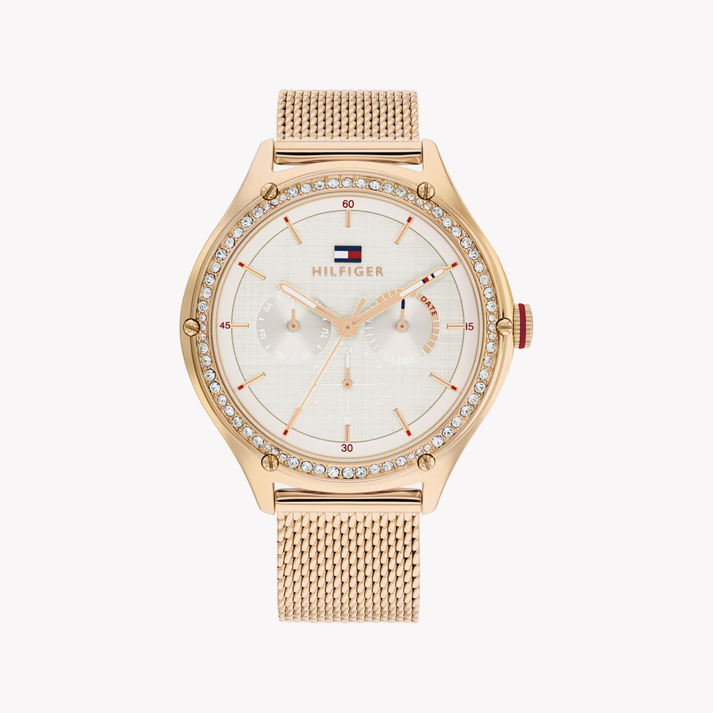 TOMMY HILFIGER 1692168 - ELEGANT ROSE GOLD WOMEN'S TIMEPIECE WITH WATER RESISTANCE & PRECISION