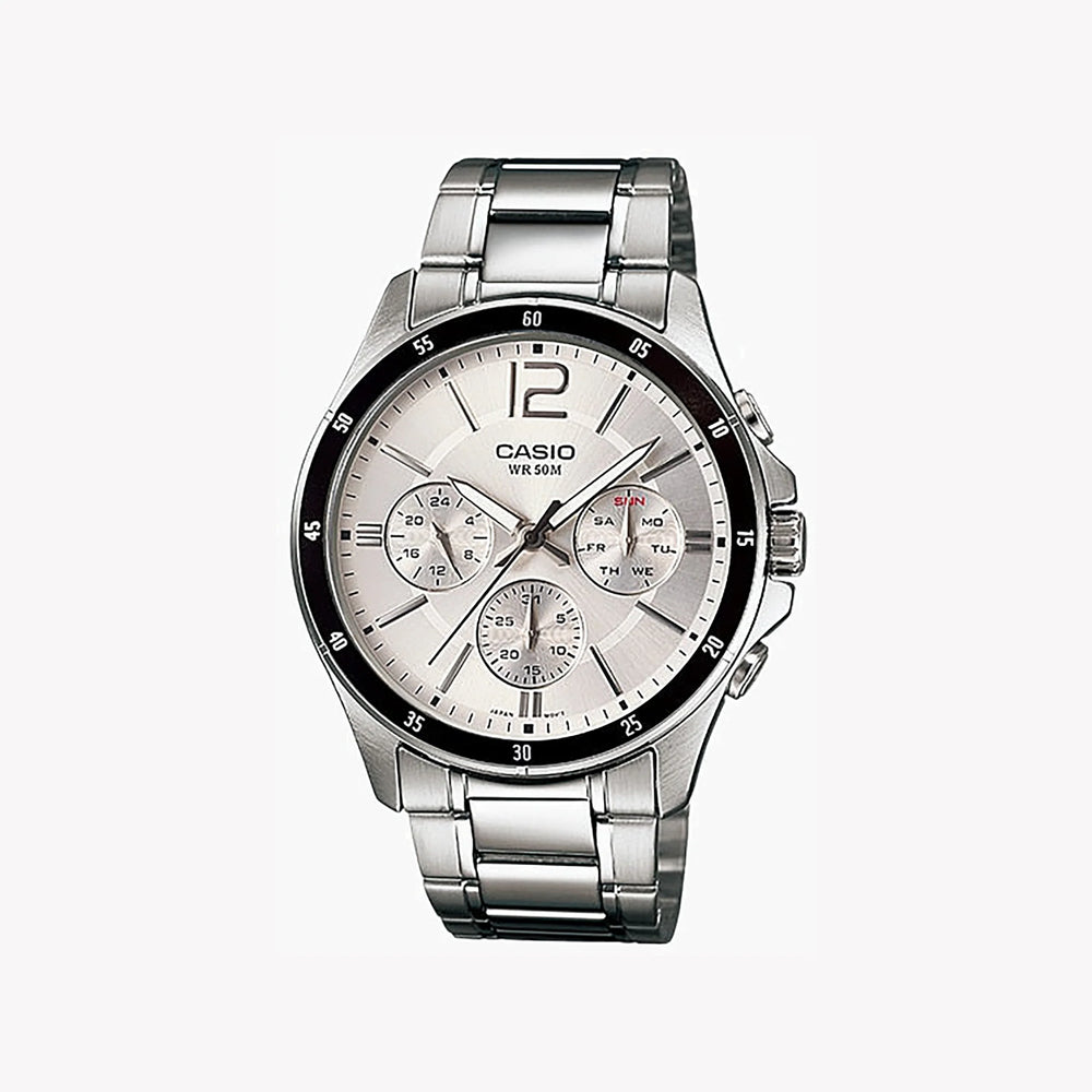 Casio Men's Stainless Steel Watch, Silver Dial | Mtp-1374d-7avdf by i-watch
