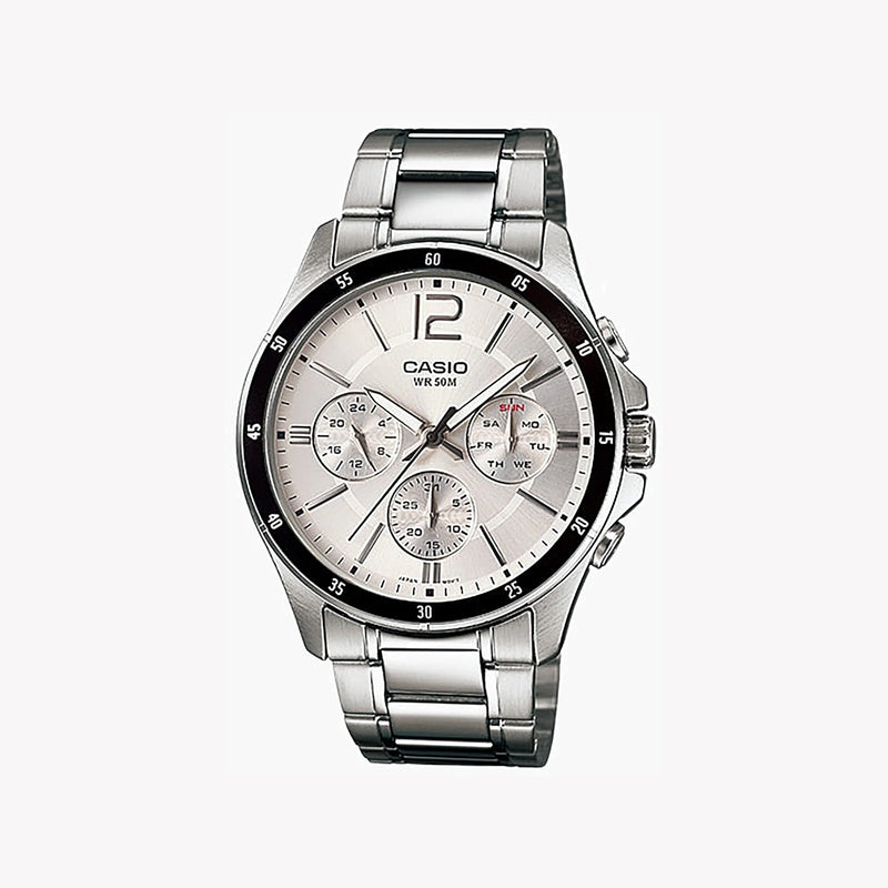 Casio Men's Stainless Steel Watch, Silver Dial | Mtp-1374d-7avdf by i-watch