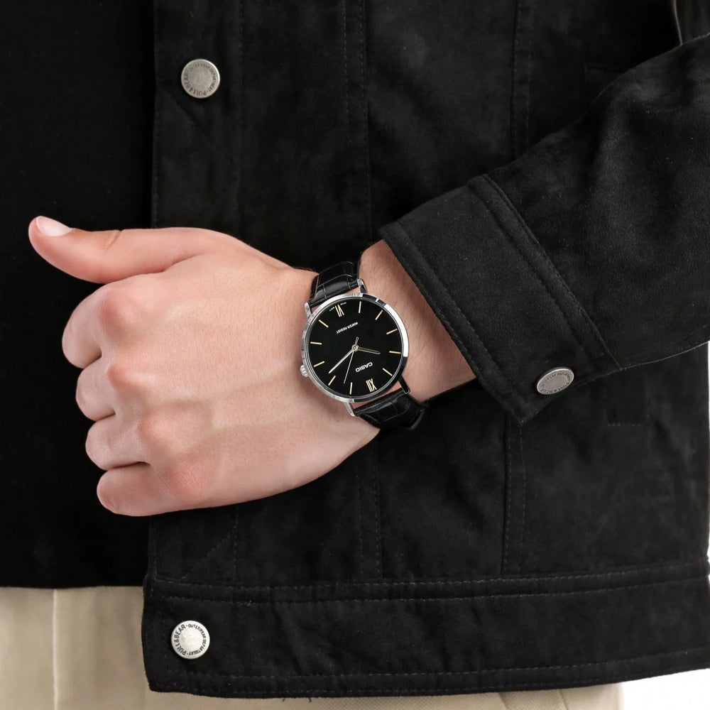 Casio Men's Black Metal Watch, Leather Strap | Mtp-Vt01l-1budf by i-watch