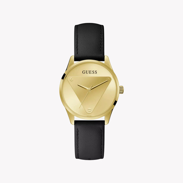 Guess Men's Gold Watch, Black Leather Band | Gw0399l3 by i-watch