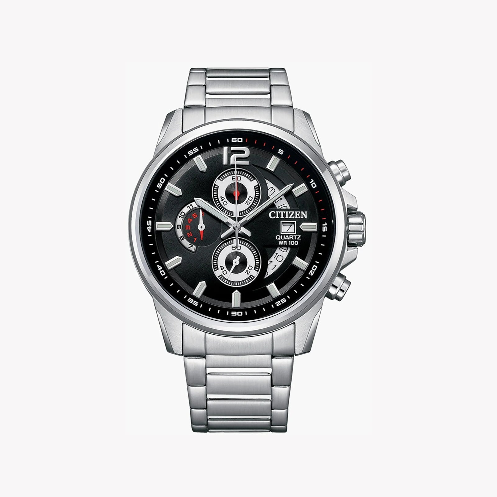 Citizen Men's Silver Watch, Black Dial | An3690-56e by i-watch