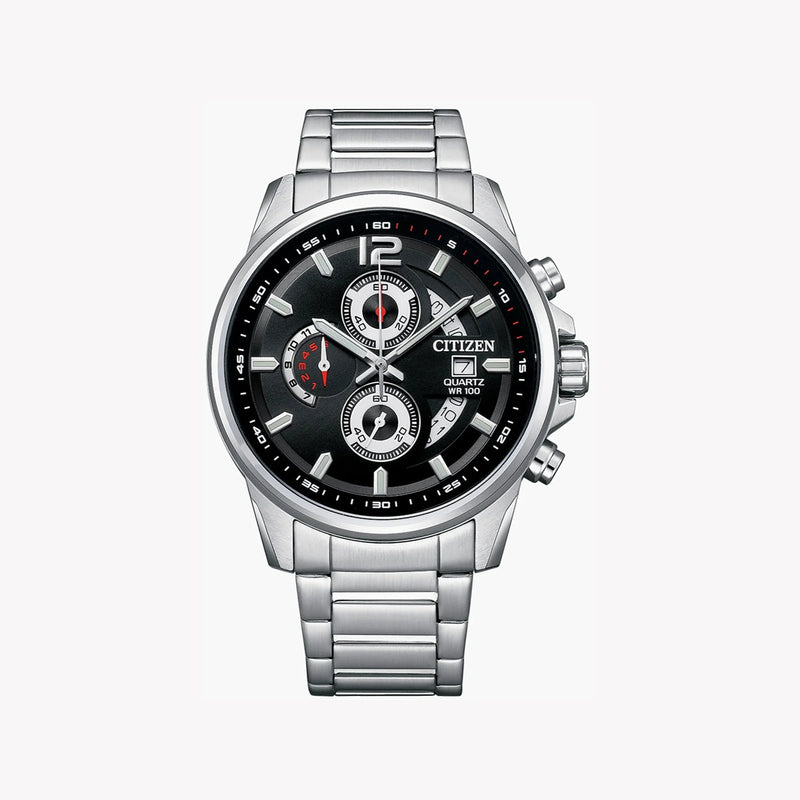Citizen Men's Silver Watch, Black Dial | An3690-56e by i-watch