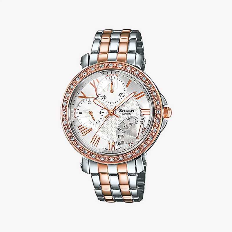 Casio Shn-3011sg-7adr Sporty Elegance - Rose Gold & Silver Women's Timepiece by i-watch