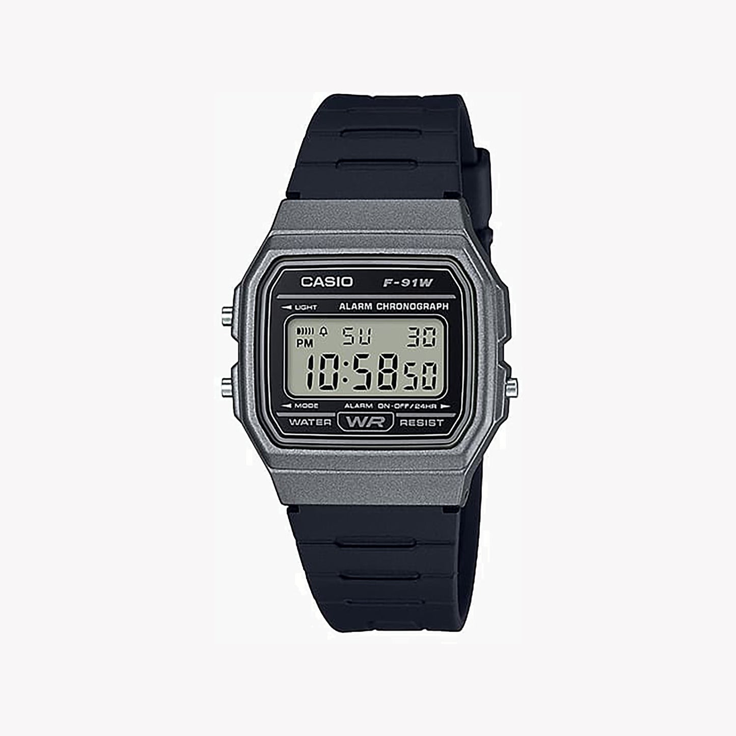 Casio F-91WM-1B Digitale silberne Herrenuhr