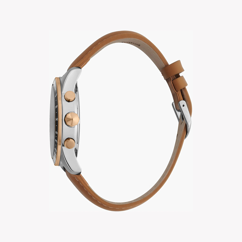 JUST CAVALLI JC1G204L0035 ELEGANT TIMEPIECE - MEN'S ROSE GOLD & SILVER DIAL LEATHER WATCH-i-Watch-2